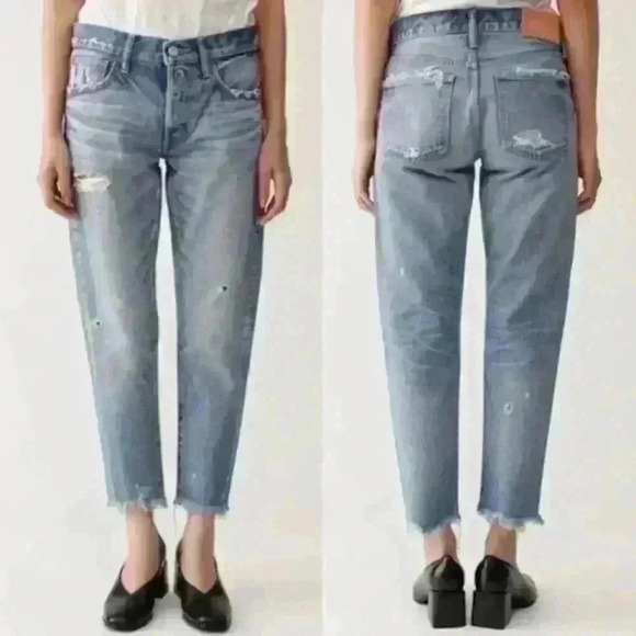 Moussy Kelly Tapered Distressed Skinny Jean in Dark Wash Size 26 - Picture 11 of 13